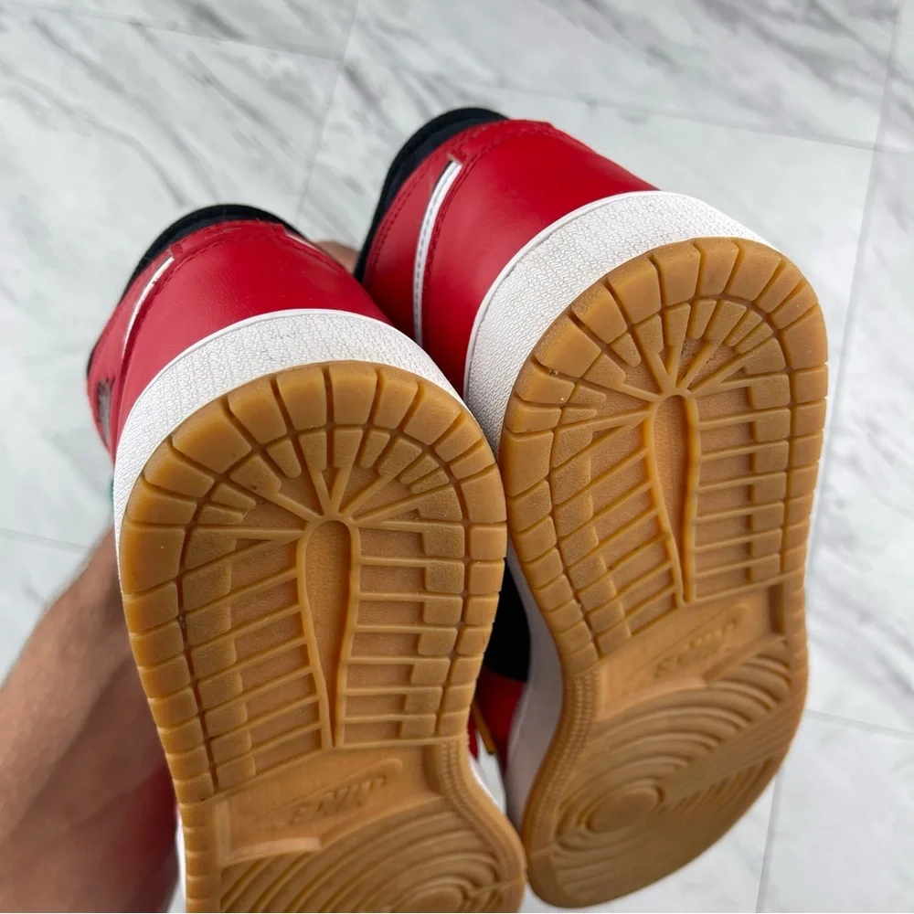 •Nike Air Jordan 1 Mid Boys Size 7Y Red Black Athletic Shoes Sneakers DQ8418-006_11